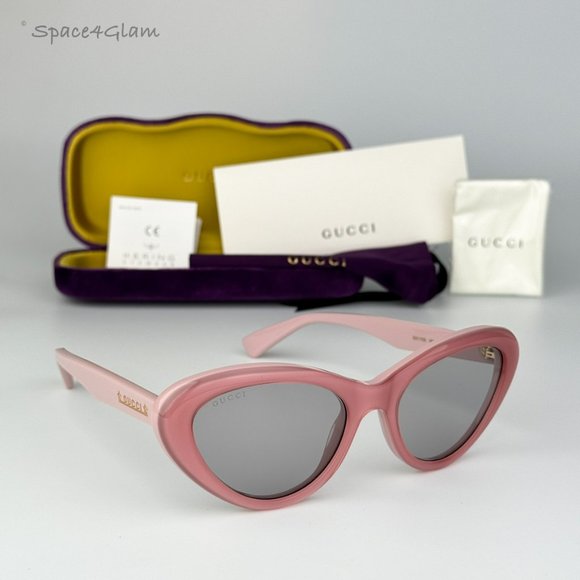 NEW Gucci GG1170S 004 Pink Grey Cat Eye Women Sunglasses GG 1170S - Picture 1 of 14